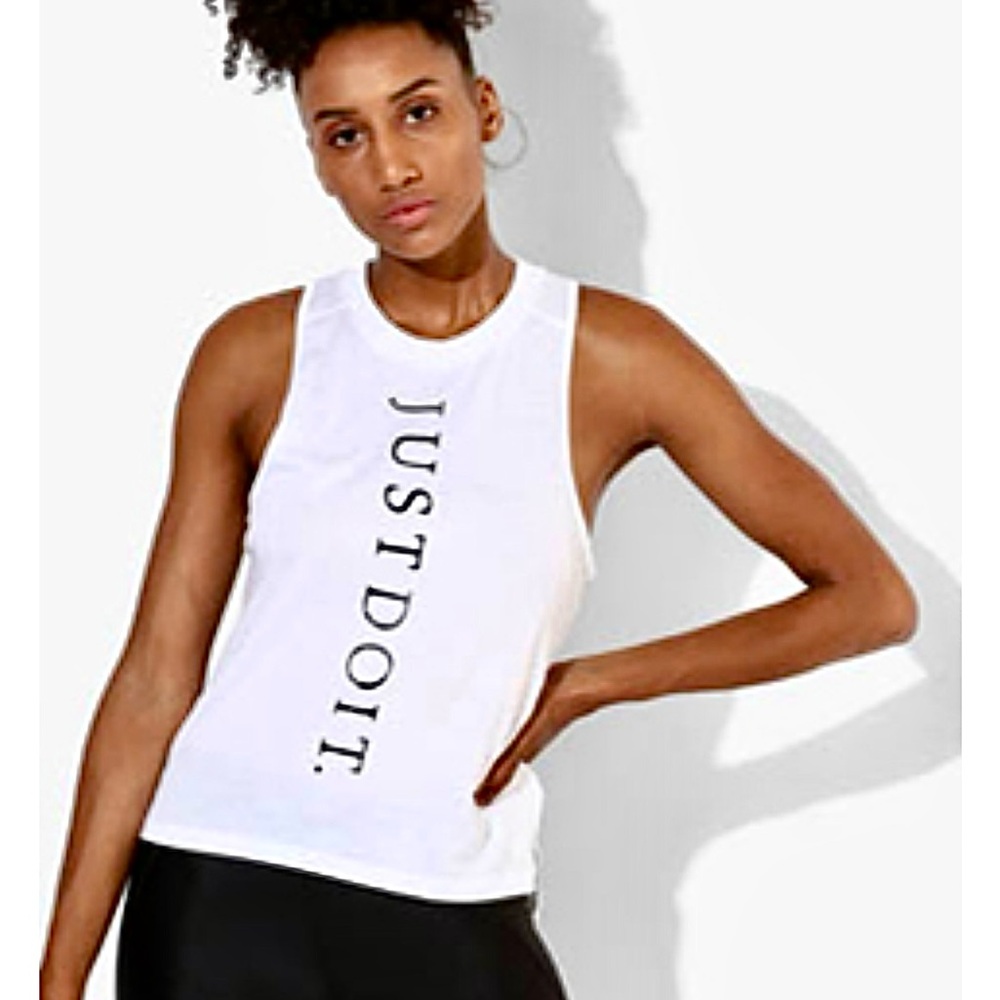 Nike White Dri Fit Active Tank Top
